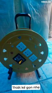 Rulo Cuốn Dây Điện Có CB 32A Chống Giật Chống Quá Tải Ngắn Mạch Cùng 3 Ổ Cắm Đa Năng Và Đèn LED Báo Điện An Toàn Tiện Lợi Gọn Nhẹ