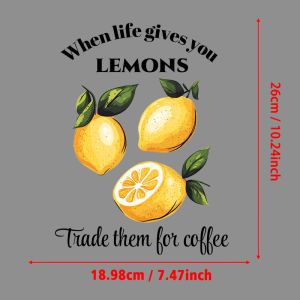When Life Gives You Lemons Print Iron-on Transfers for Clothing Fusible Clothing Patches Thermo-Stickers for DIY Sewing