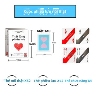 JIXIN | Bộ Bài Trò Chơi Đầy Đủ Thật trong Hộp Gỗ