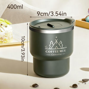 400ML Thermal Cup 304 Stainless Steel Double Layer Insulated Water Cup Office Milk Coffee Mug Student Portable Sealed Tumbler