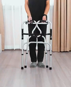 Adult Walker With Wheels Adjustable Aid Walker Crutch Cane Stick Foldable For Elderly Handicapped