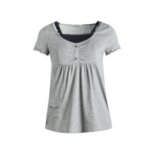 Áo Knit Dáng Giả Hai Mảnh Có Nếp Nhăn ở Vai Phong Cách Nữ Tính