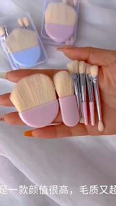 ชุดแปรงสำหรับแต่งหน้าสำหรับเดินทางขนาดเล็กสำหรับผู้หญิงจำนวน6ชิ้น/เซ็ตแปรงคอนซีลเลอร์ชนิดนิ่มแบบพกพาแปรงสำหรับการอายแชโดว์รองพื้นความงามแปรงขนตาพร้อมกล่อง