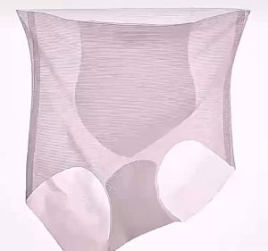 3pcs High waist seamless underwear for women ice silk ultra-thin breathable belly-tightening peach hip ladies briefs