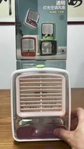 Light Air Fan Kipas Pendingin Udara Protable LED Fan Lampu Hias Tidur Kipas Angin AC Mini Protable recharging Bateria Litium3000mah | Mini AC Kipas Kabut Portable / Humidifer AC Kipas Angin Mini | PILAR store