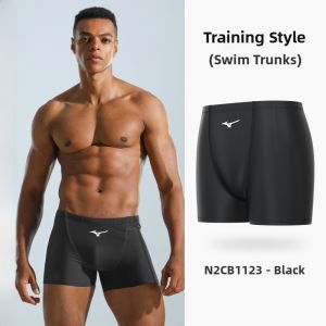 Mizuno Mens Swimming Trunks Flat Angle Design Professional Swimwear Set Anti-Embarrassment Spring 2024 New Arrival Polyester Lycra
