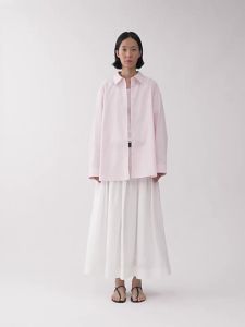 INSIS FEMME | High-Density Weave Pure Cotton Simple and Elegant Drawstring Straight Shirt