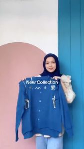 Atasan Wanita Cardigan Rajut Evara Pita Ruffle Kekinian Korean Look