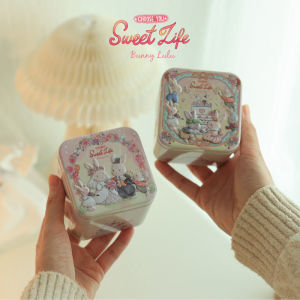 Bunny Lulu Bunny Three-Dimensional Relief Small Square Box Candy Box Creative Iron Box Candy Wedding Pink