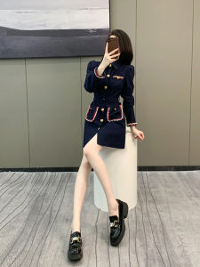 XUECAIQI | Slim Stylish Long Sleeve Shirt Dress