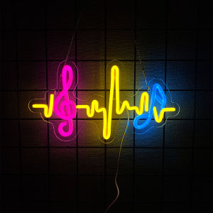 Music Notes Neon SignMusical LED Neon Wall Sign USB PoweredMusic Decor for Bedroom Man Cave Studio Musical Christmas Kids Gift