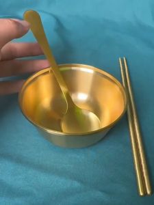 BỘ ĐỒ ĂN 3 MÓN CHÉN / BÁT ĐŨA MUỖNG MẠ VÀNG