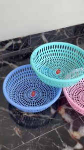 Bakul Keranjang Saringan Buah & Sayur Serbaguna / Saringan Keranjang Plastik Berbagai Variasi Warna Murah / Bakul Round Basket Saringan Buah Sayur Praktis