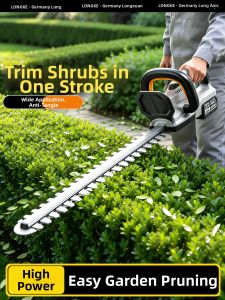 LONGKE | Cordless Dual-Blade Hedge Trimmer Powerful Handheld Greenery Trimming Machine High-Speed Brushless