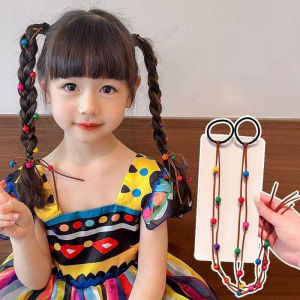 2 PCS New Lovely Ethnic Colorful Beads Girls Elastic Hair Bands Children Hair Accessories