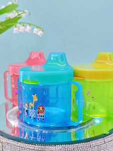 Baby Duckbill Cup with Lid with Handle Children Cartoon Pattern Duckbill Cup Learn Drinking Cup