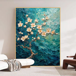 Van Gogh Cherry Blossom Digital Painting DIY Filling Coloring Stress Relief Handmade Drawing Nordic Style with Frame Customizable
