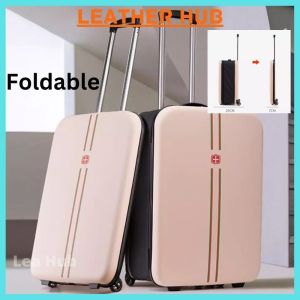 VIDEO [Msia Stock] Folded Suitcase Luggage Premium High Quality 20 /24 Big Capacity Organisation Compartment PC SRS ABS