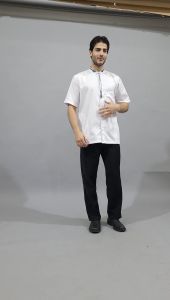 Baju Koko Putih Lengan Pendek Pria Kemko Taqwa Busana Muslim Laki Dewasa Motif Bordir Bahan Katun