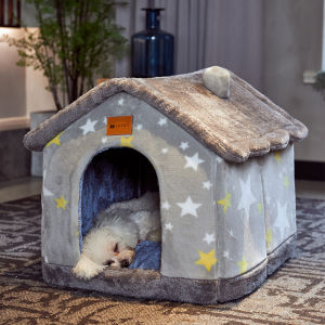 Foldable Dog House Pet Cat Bed Winter Dog Villa Sleep Kennel Removable Nest Warm Enclosed Cave Sofa Pet Supply
