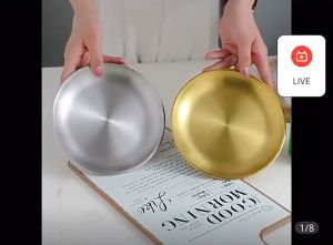 Stainless Steel Dinner Plates Round Plate Tableware Stainless Plate Round Tray Eco-Friendly Western Steak