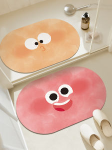 Bathroom Mat Cartoon Cute Diatom Mud Absorbent Toilet Door Entrance Non-Slip Rug Modern Simple Style Home Use Bathroom Carpet