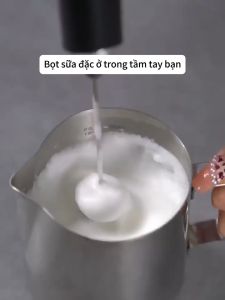 Máy tạo bọt sữa đa năng máy đánh trứng mini 2 đầu đánh tốc độ cao cổng sạc