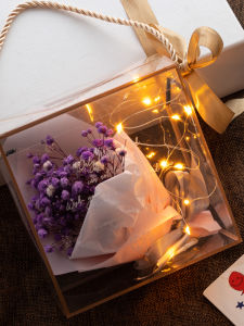 Delicate Dry Flower Gift Box Christmas Valentines Day Red Lipstick Packaging Korean Style Simple Handmade Candy Box