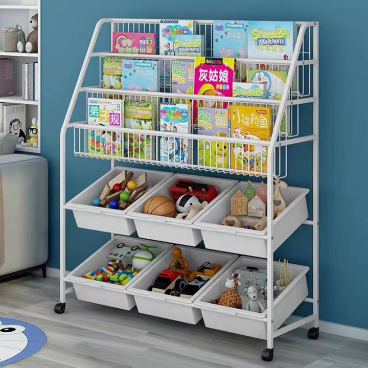 LOOGU Kids Toy Organizer Storage Rack Color Basket Children's