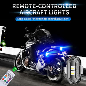 SEAMETAL Motorcycle Warning Light Flashing Indicator 8 Colors Remote RGB LED Rechargeable Wireless Light