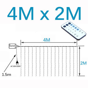 3Mx3M Icicle Fairy Lights LED Curtain String Lights Christmas Garland For New Year Wedding Garden Party Home Terrace Decoration