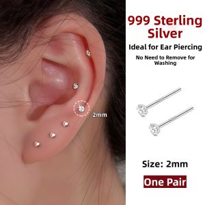 Lnieer | 999 Sterling Silver Womens Wearable During Sleep Ear Studs