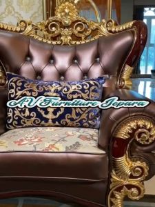 Set Sofa Ruang Tamu Mewah Ukuran Formasi 431 & Meja Klasik Eropa