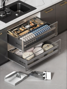QIANJU | Double Layer Stainless Steel Bowl Drawer Organizer