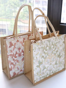 New Large Capacity Linen Tote Bag Womens Mommy Bag Commuting Shopping Traveling Handbag Casual Simple Style Non-Foldable