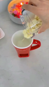 European Candle Cup with Fork for Chocolate Fondue and Cheese Ceramic Heated Food Cup Drinkware Mug