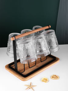 ชั้นวางแก้วน้ำสแตนเลส จัดระเบียบและใช้งานง่าย พร้อมจานรองระบายน้ำสำหรับแก้วน้ำ แก้วน้ำ แก้วนม ตู้น้ำชา