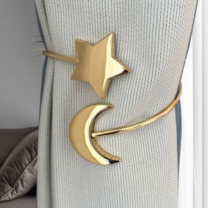 Luxury Alloy Star Moon Curtain Hooks Cat Soft Decorative Bedroom Living Room Window Treatment Drapery Tie Backs