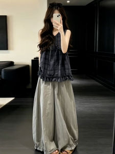 SUSIEYUAN | Age Reducing Sleeveless Top and Wide Leg Pants Set