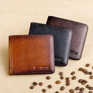 MISTLETOE Anti RFID Genuine Leather Card Holder Wallet Men Original Horizontal Short Wallet for Men on Sale 2025