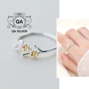 Nhẫn bạc 925 hoạ mi cành hoa nữ S925 BIRD QA SILVER Silver Ring RI240402