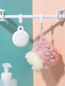 Rotatable Ring Triangle Extendable Rod Hook Support Pole Fixed Bracket No Drilling Bath Curtain Rod Holder Hanging Rod Ring