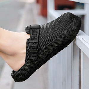 Closed Toe Half Slippers Mens Summer Outwear Thick Sole Non Slip Birkenstock Couples Heel-Free Bean Bag Work Convenient Shoes