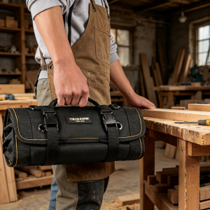 TKIGZNW  B006 Heavy Duty Tool Bag Roll up Portable Foldable Organizer with 2 Small Compartments for Empty Storage Organization