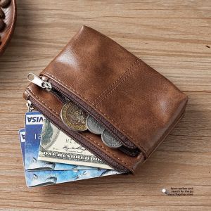 gumahus | Leather Small Wallet Zipper