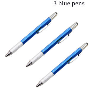 MROOFUL | 3Pcs 6 In1 Multifunction Ballpoint Pen with Handheld Tool Measure Technical Ruler Screwdriver Touch Screen Stylus Spirit Level