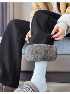 Thickened Lamb Velvet Warm Trousers Straight