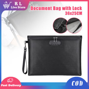 Fireproof Document Bag with Lock Waterproof File Bag for Letter Document Cash Passport Storage
