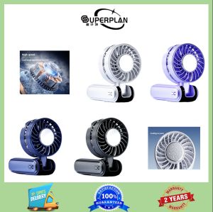 New Xiaomi Portable Mini Handheld Fan High Speed Fan 5000mAh USB Rechargeable Semiconductor Refrigeration Handheld Fan LED Digital Display Folding Neck Fan
