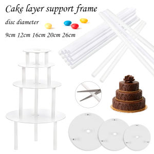 1-5set Multi-Tier Cake Stand Straw Rack for Wedding Cake Making and Stacking Cake Plastic Multilayer Cake Stand Suspended Gasket
